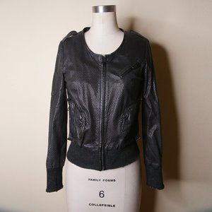 Genuine Mesh Leather Moto Jacket